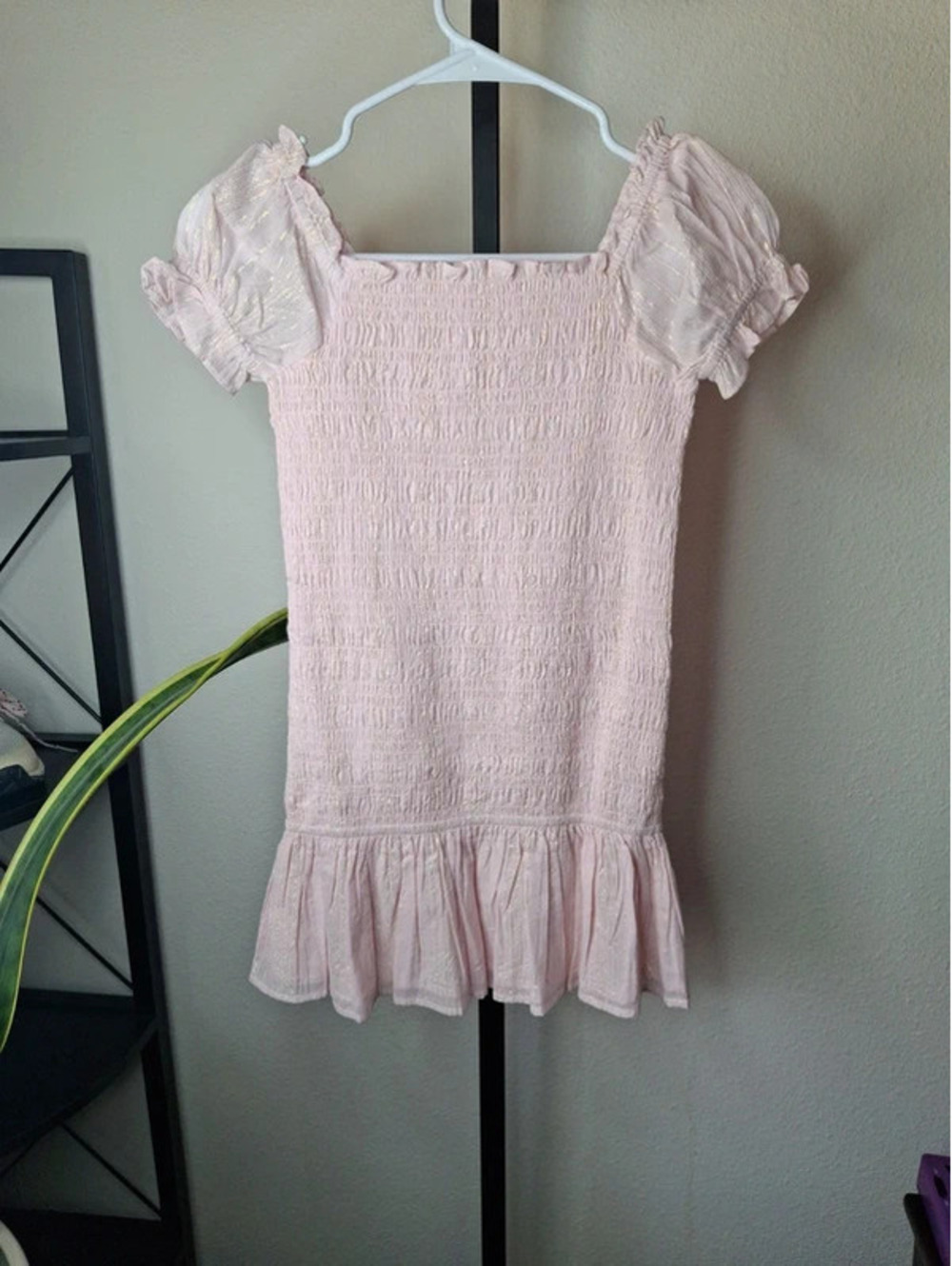 LoveShackFancy Girls Pink Shimmer Mosa Dress size 12Y NWT